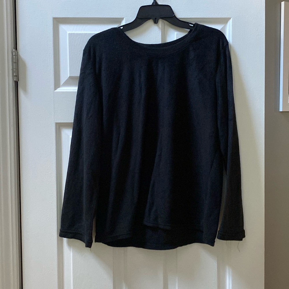 Gently used black fluff long sleeve top from Just Love